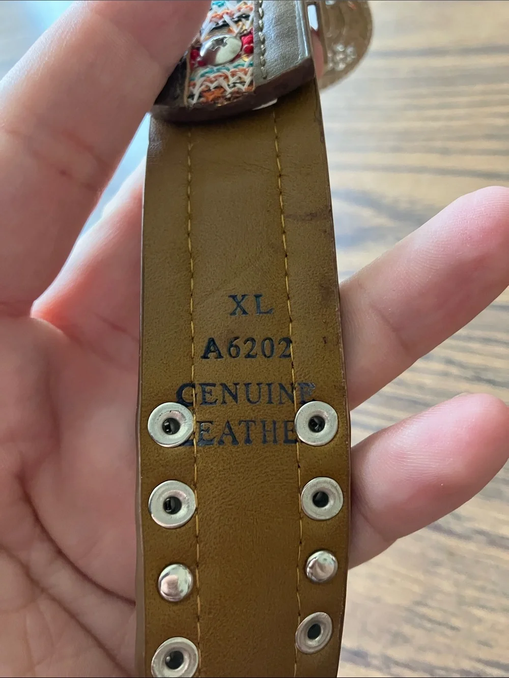 Genuine Leather Western Embellished Belt, XL